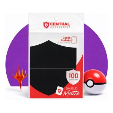 Imagem de Central Shield Matte Preto 100 Sleeves Para Cartas Pokemon M