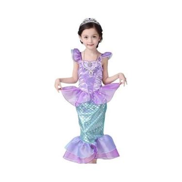 Imagem de Vestido De Cosplay Da Princesa Ariel Para Meninas, Vestido Casual De V
