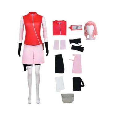 Imagem de Fantasia De Cosplay Haruno Sakura Shippuden Para Mulheres E Meninas, P