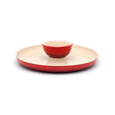 Imagem de PRATO PARA APERITIVO LE CREUSET 35CM COM BOWL EM CERÂMICA VERMELHO 91003500060000