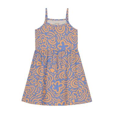 Imagem de Vestido infantil menina com flores Brandili -Azul