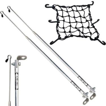 Imagem de Kit 2 Antena Corta Pipa Cerol Linha Fio Proteção Cromada Retrovisor / 