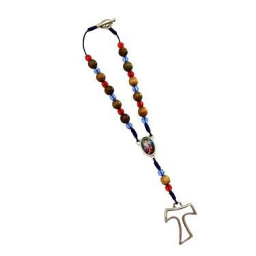 Imagem de Dezena Terço Retrovisor De Carro São Carlo Acutis Madeira e acrilico A