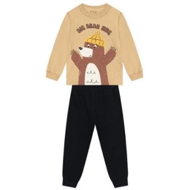 Imagem de Conjunto infantil menino em moletom de urso Brandili-Masculino