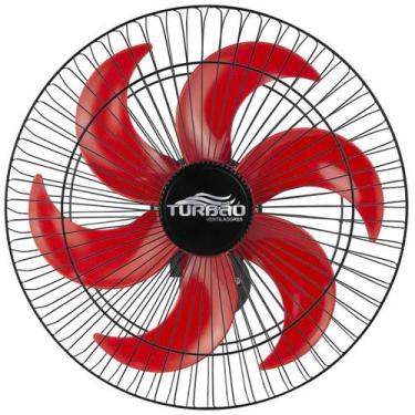 Imagem de Ventilador de Parede Oscilante 50cm Preto/Vermelho Turbão 130W Bivolt 