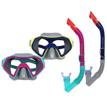 Imagem de Kit de Snorkel Máscara Juvenil +7 Anos com Lentes Dupla Proteção UV Bel