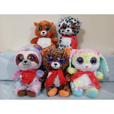 Imagem de Pelúcia Importado Olhos Brilhantes Sortidos 20cm a 25cm - 5 Unidades -