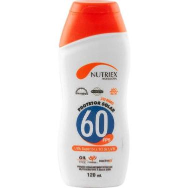 Imagem de Protetor Solar Nutriex Fator 60 120 Ml Resistente À Água Uva/uvb Com V