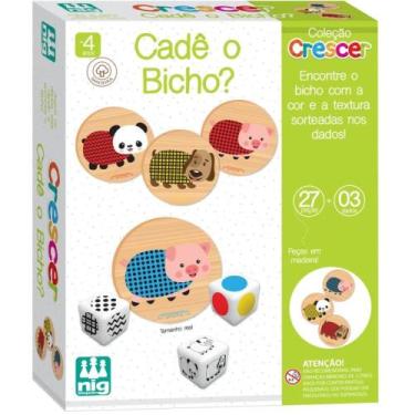 Imagem de Brinquedo Educativo Cade o Bicho em Madeira 27PCS - Nig Brinquedos
