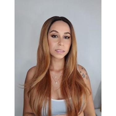 Imagem de Peruca lace front lisa repicada Every 5 Outre 60 cm, Mocha Bronze