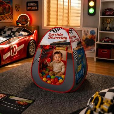 Imagem de Toca Barraca Infantil Divertida Dobra + 25 Bolinhas Colorida - KIDSBEH