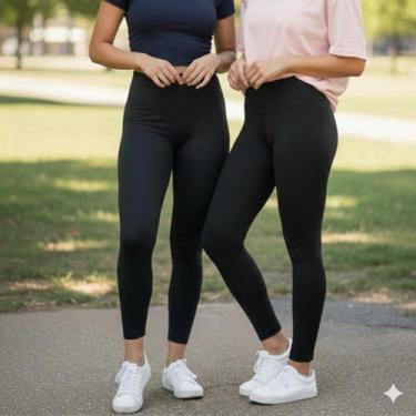 Imagem de Kit 2 Calça Legging Feminina Leg Para Academia Cintura Alta - LLEV, Pr