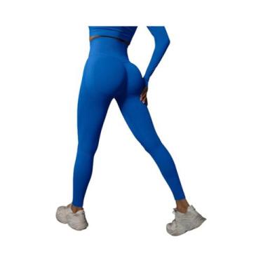 Imagem de Leggings De Ginástica Sem Costura De Cintura Alta Para Mulheres, Calça