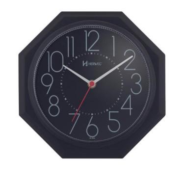 Imagem de Relógio de Parede Quartz Preto - Herweg