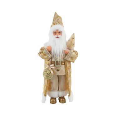 Imagem de Papai noel dourado branco 45cm florarte - FLOR ARTE