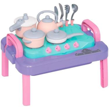 Imagem de Mesinha de Brinquedo Baby Gourmet Charmosa com Mini Fogão e Sons Reais Mercotoys