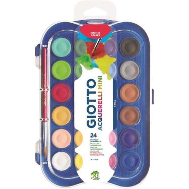 Imagem de Aquarela Escolar Canson Giotto Mini 24 Cores 23mm com Estojo e Pincel