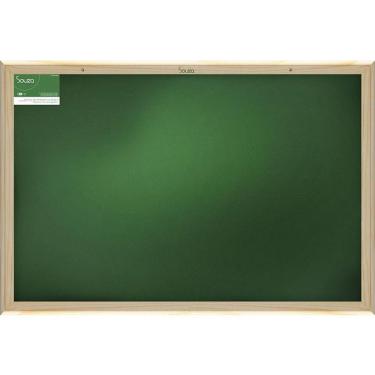 Imagem de Quadro Escolar Souza Office 100x80cm Moldura Madeira Pinus Pacote com 2 Verde
