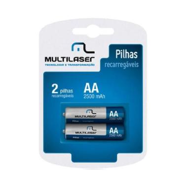 Imagem de Pilha Recarregável AA Multilaser CB053 - 2500 mAh - com 2 unidades