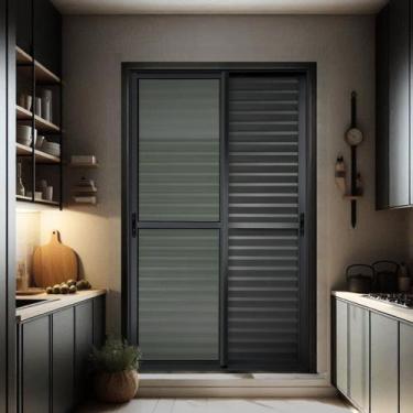 Imagem de Porta de Correr Venez. 3 Folhas Moveis 210 x 150 Elite com Fecho Autom