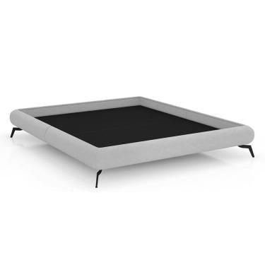 Imagem de Cama Casal Japonesa Haru Pés Alumínio MDF-MDP Cinza Sallar Home