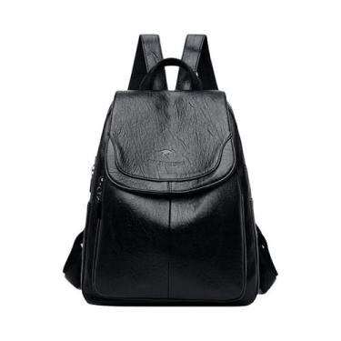 Imagem de Mochila De Couro Feminina, Bolsa De Ombro Fashion Para Adolescentes, M