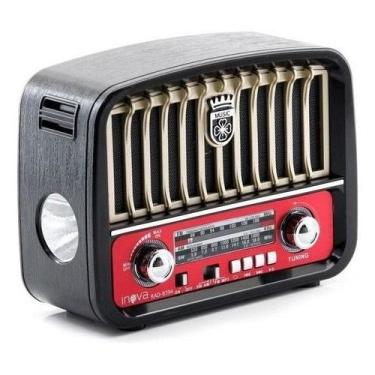 Imagem de Radio Retro Vintage Am Fm Bluetooth Sd Usb Reca Altomex J108, Preto, 1