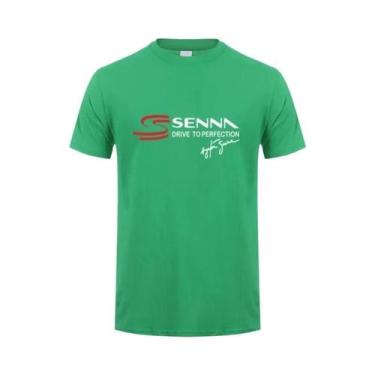 Imagem de Camiseta Masculina De Algodão De Manga Curta Ayrton Senna Drive to Per