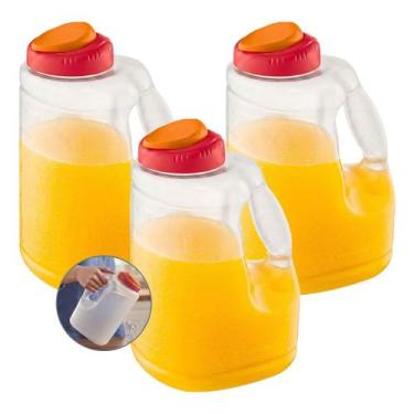 Imagem de 3 Garrafa Jarra Retangular Água Suco Bebidas 3,5l Sanremo
