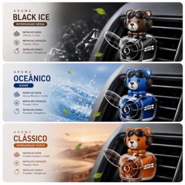 Imagem de Aromatizador Automotivo Ursinho com Hélice Difusor para Saída de Ar e 