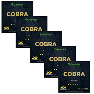 Imagem de 5 Jogos Encordoamentos Cordas Giannini Cobra Violão Aço 009