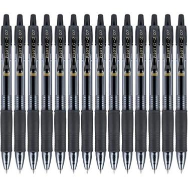 Imagem de Pilot G2 Canetas de gel premium 0,7, canetas de escrita lisa de ponta fina, preta, pacote com 14