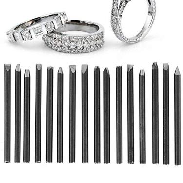 Imagem de Formão para bigorna de jóias de metal, Molde de carimbo para perfurador de jóias, Kit de equipamento para formão de bigorna para processamento de jóias Ferramentas de escultura + Ferramentas profissionais de escultura em jóias (16pcs)