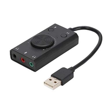 Imagem de Placa de som externa Wendry, adaptador de áudio USB com placa de som estéreo externa com conector de fone de ouvido e microfone de 3,5 mm, placa de som USB multifuncional sem drive com indicador