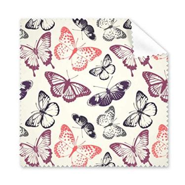Imagem de Borboleta em fundo rosa pálido pano de limpeza para tela de telefone limpador de óculos 5 peças