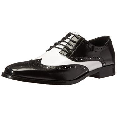 Imagem de STACY ADAMS Sapato Oxford masculino Tinsley Wingtip, Preto/branco, 42