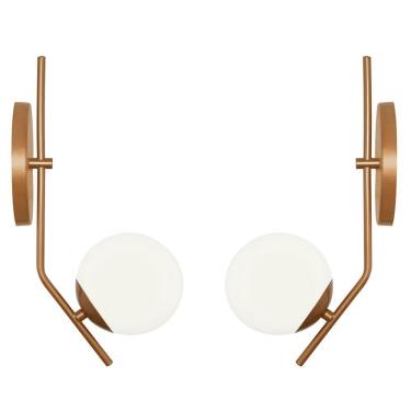 Imagem de Kit 2 Arandela Aro Angular Jabuticaba Cobre Orby