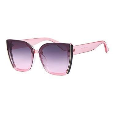Imagem de Óculos de sol da moda Óculos de sol de olhos de gato superdimensionados femininos de luxo moda moldura grande óculos de sol quadrados para homens óculos de sol retro na moda cateye, rosa roxo, outros