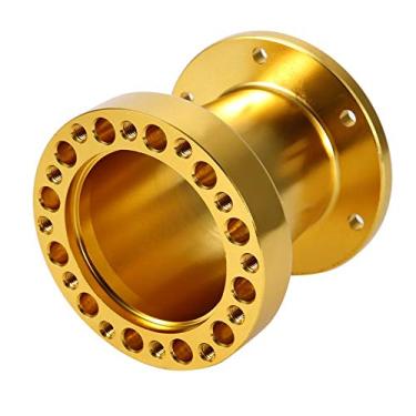 Imagem de Senyar Kit de adaptador universal de direção de volante de alumínio para carro de 7,6 cm (amarelo)