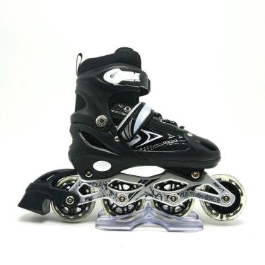 Imagem de Patins Inline Roller Ajustável Infantil/juvenil PRETO Tamanho: 37 AO 40