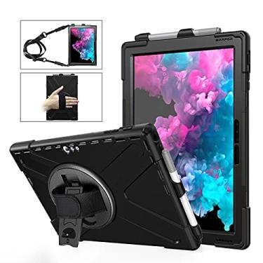 Imagem de For for Microsoft Surface Pro 4/5 Shockproof Colorful Silicone + PC Protective Case with Holder & Hand Strap & Pen Slot