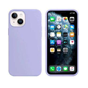 Imagem de Capinha Colorida Compatível Com iPhone 14 Vermelha ,Preta, Laranja, Amarela, Azul, Rosa, Pink, Branca, Lilás, Marrom, Verde, Roxo, Bordô, Case Slim Flexível Aveludada Com 3 Camadas De Proteção PREMIUM ONYK (Lilás)