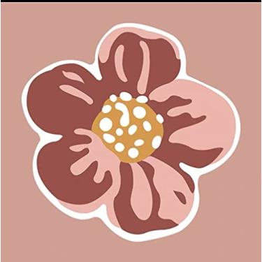 Imagem de SHENGANG Tapete de porta de banheiro tapete antiderrapante sala de estar tapete decorativo macio em forma de flor tapetes laváveis ​​à máquina, 2,40x40 cm