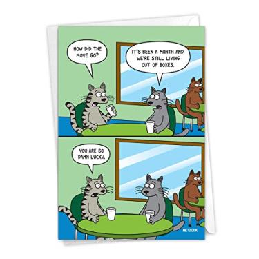 Imagem de NobleWorks Living In Boxes - Cartão de felicitações New Home com envelope (4,63 x 6,75 polegadas) - C2443NHG