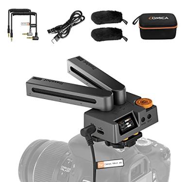Imagem de comica Microfone de vídeo externo Traxshot com protetor de vento, microfone condensador supercardioide espingarda para smartphones iPhone, Android, laptop, câmeras DSLR e filmadoras