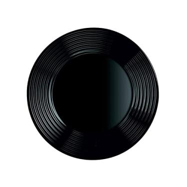 Imagem de Prato para Sobremesa de Vidro Opalino Harena Black 19cm - Lyor