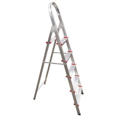 Imagem de Escada Aluminio Com 5 Degraus Para 120Kg - Marfimetal Web