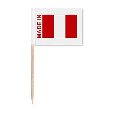 Imagem de Feito no Peru Country Love Palito de Dente Bandeira Marcador Topper Decoração de Festa