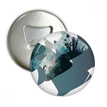 Imagem de Seahouse Coral Água-viva Mar Natureza Animal Abridor de Garrafas Imã de Geladeira Emblema Multifuncional