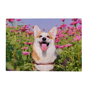 Imagem de Quebra-cabeças de 1000 peças para adultos - Corgi Dog and Flowers